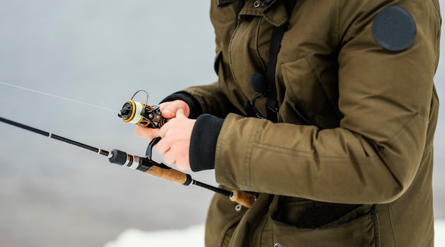 Man using a fishing rod