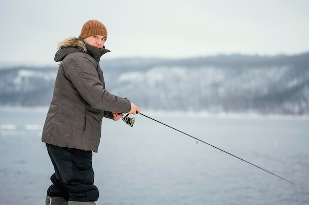 Man using a fishing rod