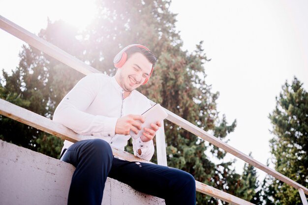 Man using a smartphone