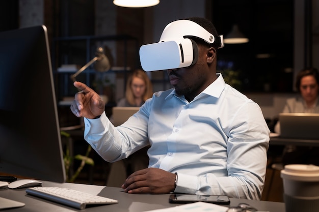 Man using vr glasses