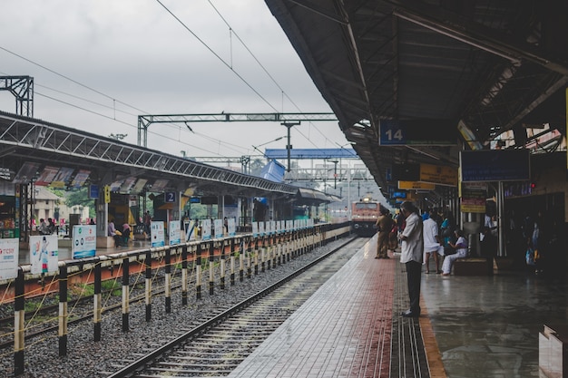 Man waiting for his train