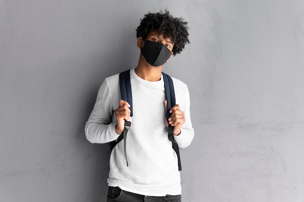 Man wearing black mask medium shot