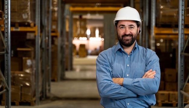 Man with arms crossed in houseware