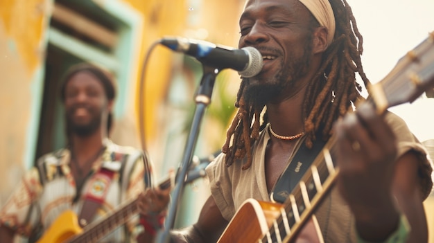 Free Photo man with dreads representing the rastafari movement