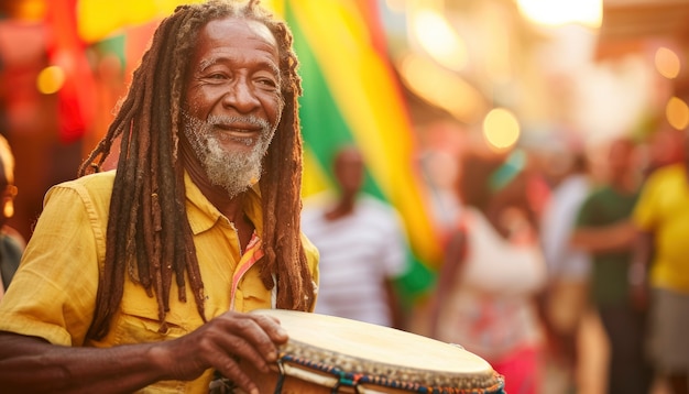 Free photo man with dreads representing the rastafari movement