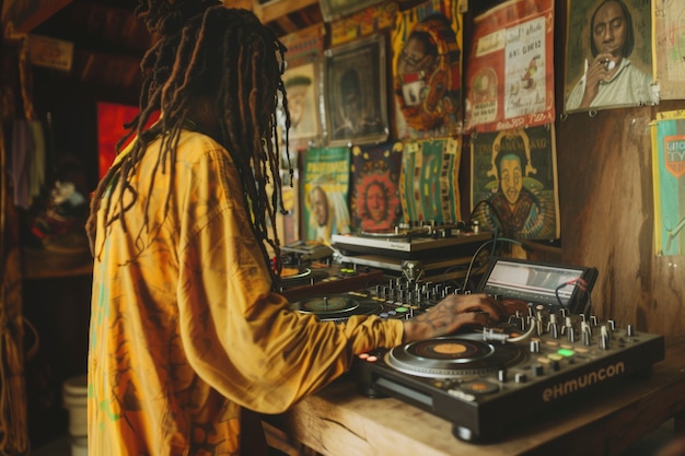 Free Photo man with dreads representing the rastafari movement