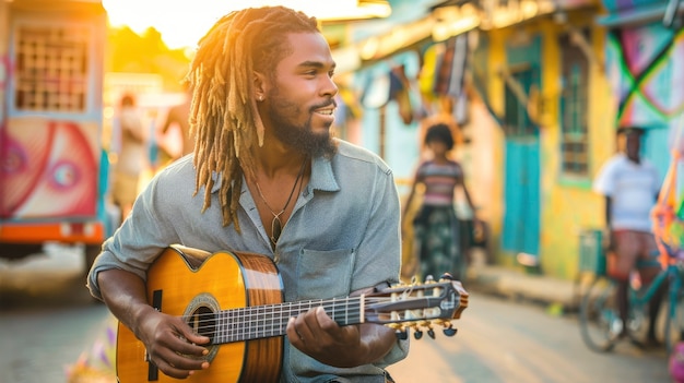 Free photo man with dreads representing the rastafari movement