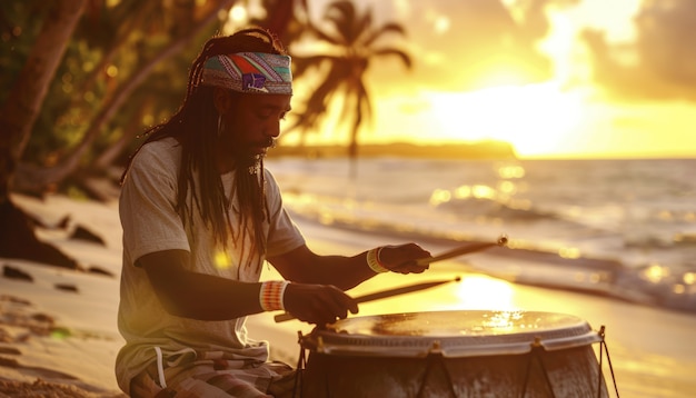 Free Photo man with dreads representing the rastafari movement