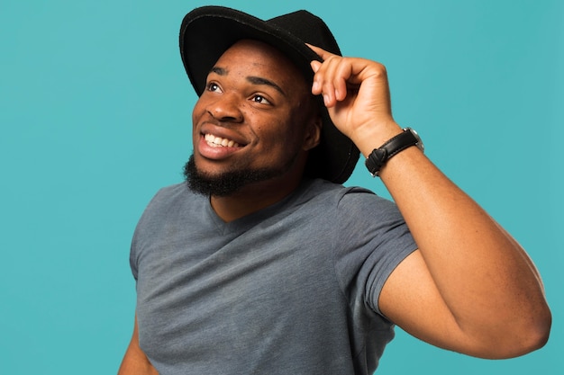 Man with hat close-up