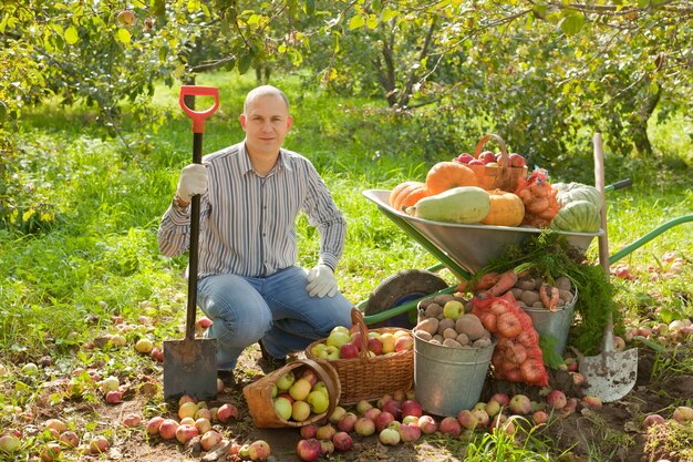 man with vegetables harvest