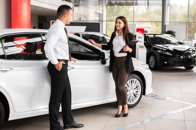 Man and woman closing a deal