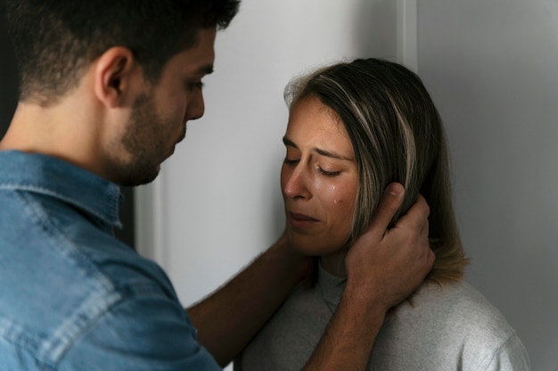 Man and woman having a fight at home