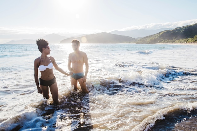 Man and woman in the water