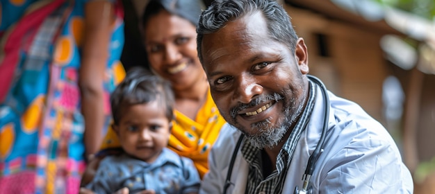 Man working as a paediatrician