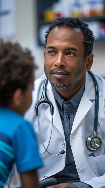 Man working as a paediatrician