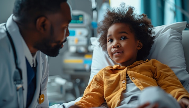 Man working as a paediatrician