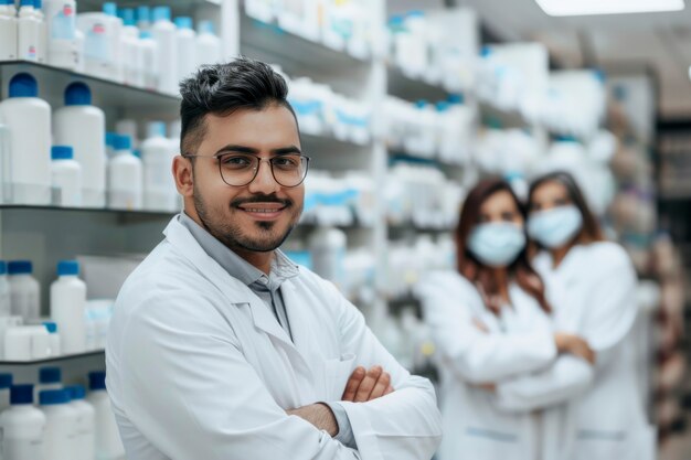 Man working as pharmacist