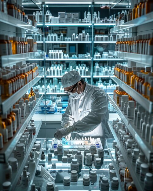 Man working as pharmacist