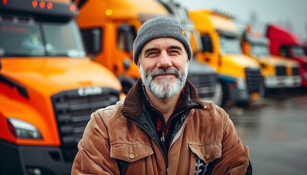 Man working as a truck driver