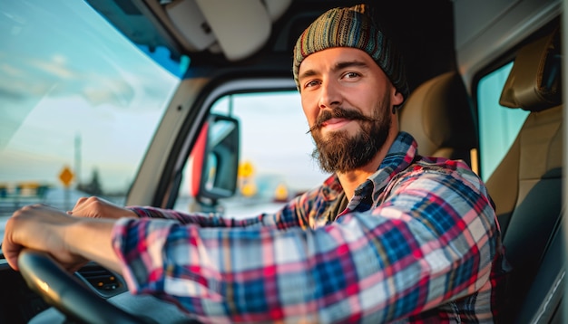 Man working as a truck driver