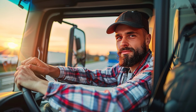 Man working as a truck driver