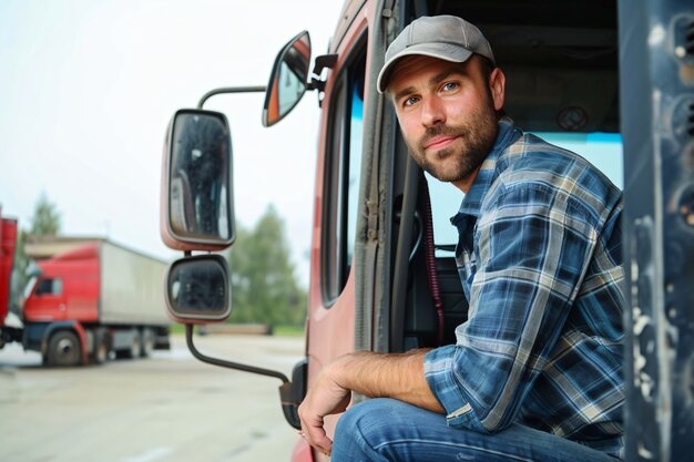 Man working as a truck driver