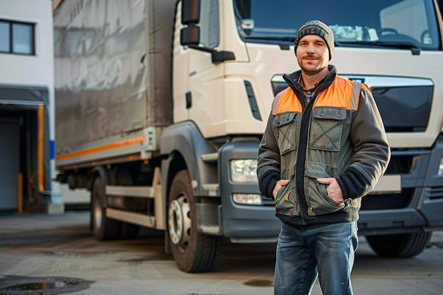 Man working as a truck driver