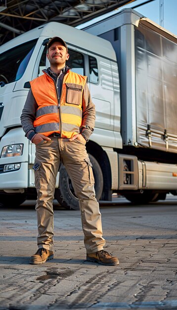 Man working as a truck driver