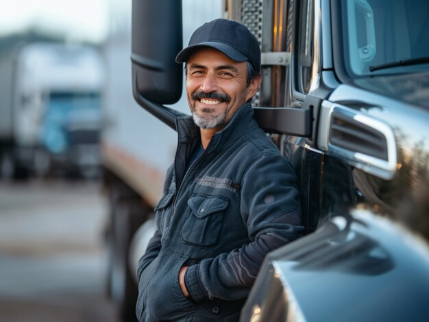 Man working as a truck driver