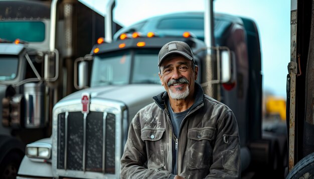 Man working as a truck driver