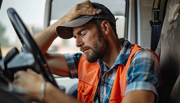 Free photo man working as a truck driver