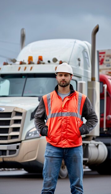 Man working as a truck driver