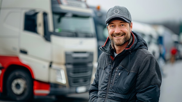 Man working as a truck driver