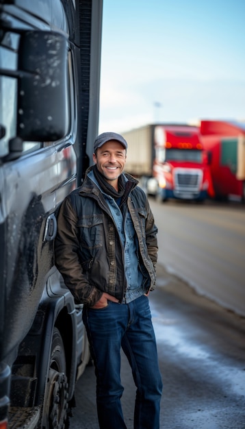 Man working as a truck driver