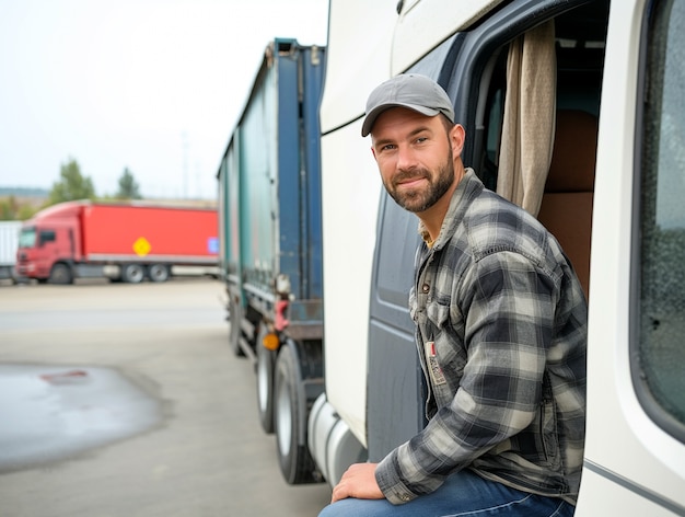 Man working as a truck driver