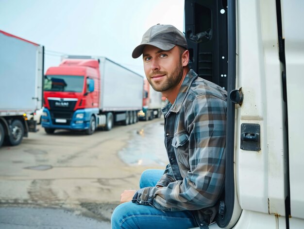 Man working as a truck driver