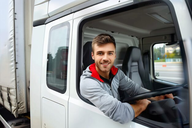 Man working as a truck driver