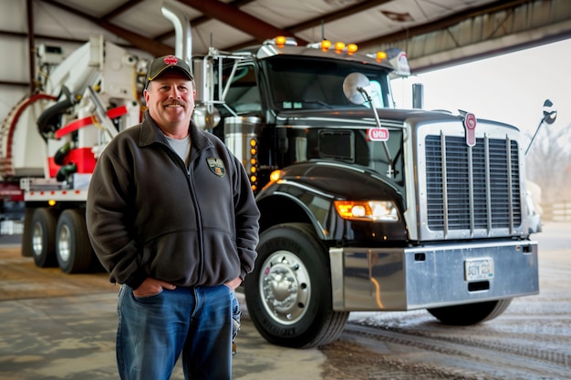 Free Photo man working as a truck driver