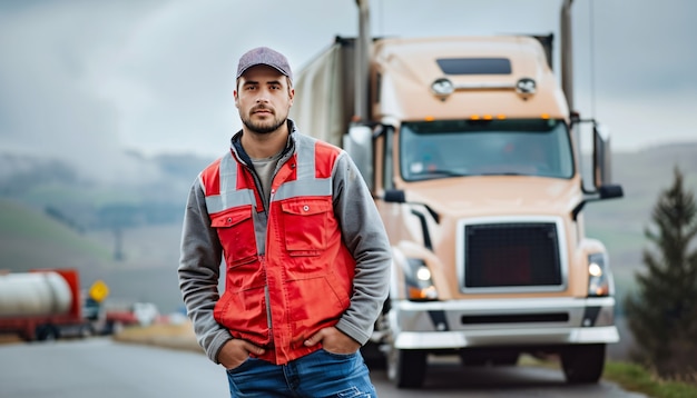 Man working as a truck driver