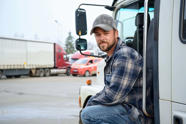 Man working as a truck driver