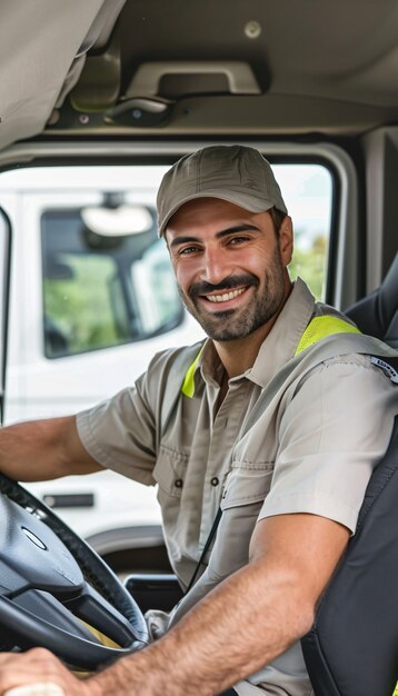 Man working as a truck driver