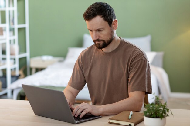 Man working on laptop