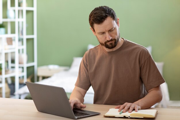 Man working on laptop