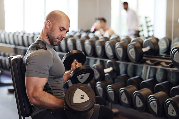 man working out in gym