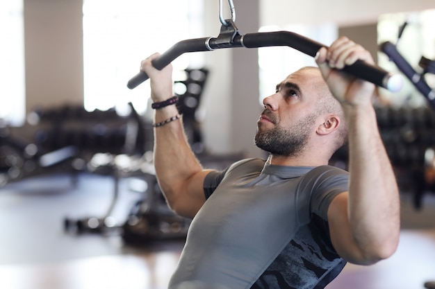 man working out in gym