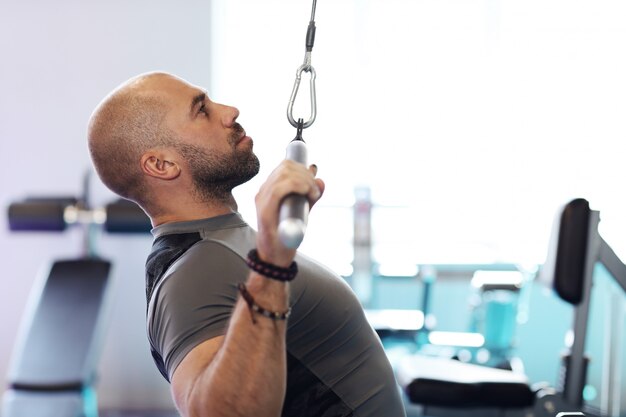 man working out in gym