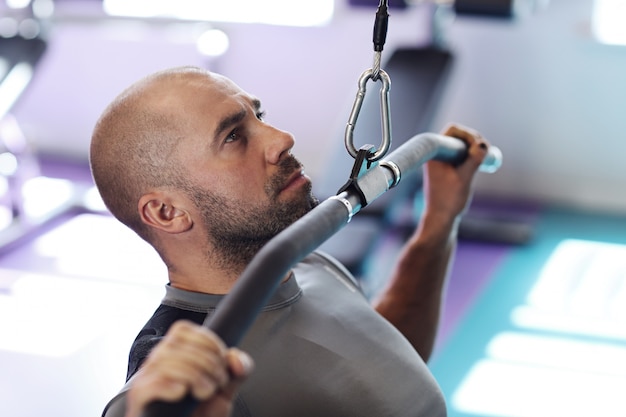 man working out in gym