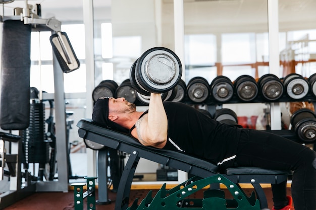 Man working out in the gym