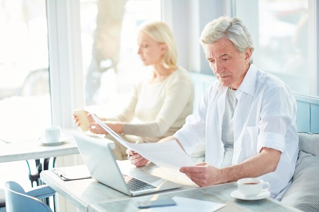 Man working with papers