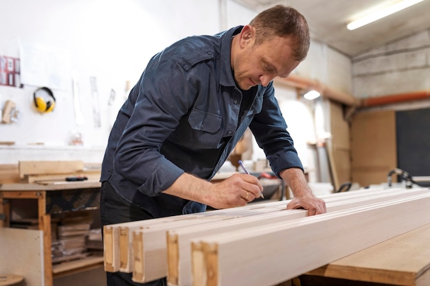 Man working in a wood workshop